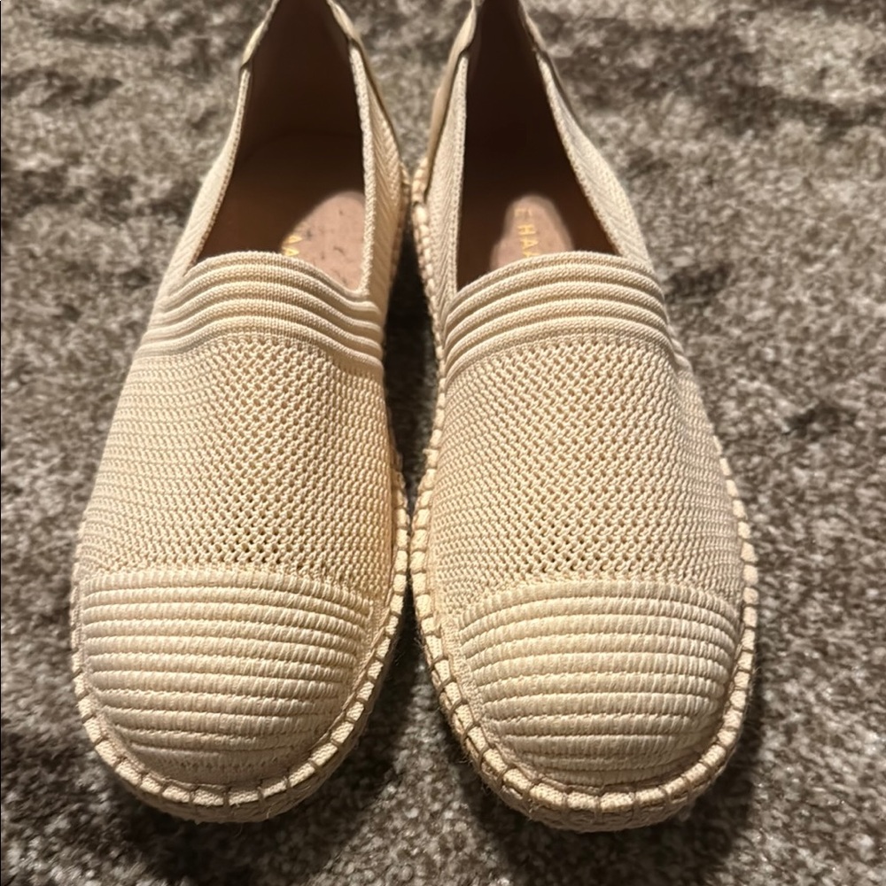 Cole Haan Cream Textured Slip-Ons